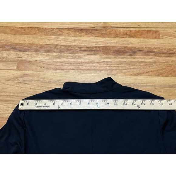 Eileen Fisher Women's M Black Dress Rayon Shift Midi Cocktail Travel Minimalist - Picture 10 of 12